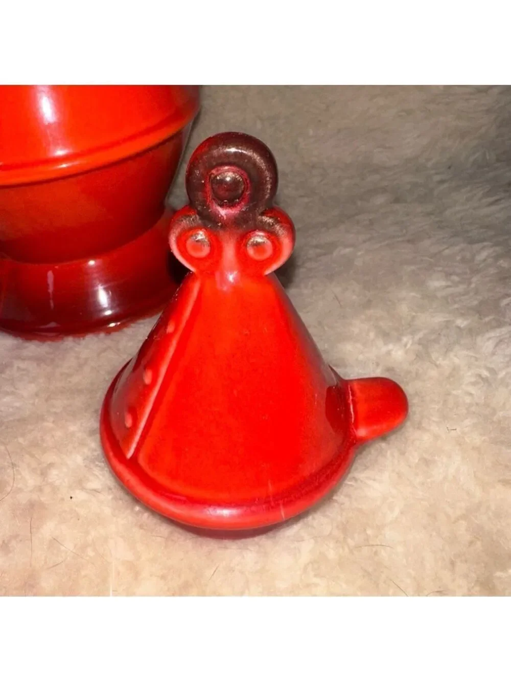 Vintage Metlox Poppytrail Red Rooster Coffee Tea Pot with Lid MCM Retro